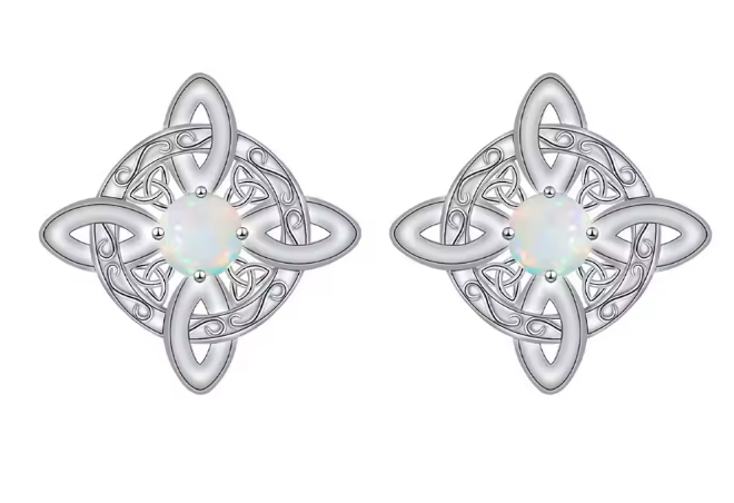 Sterling Silver Witches Knot Stud Earrings