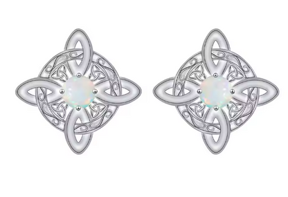 Sterling Silver Witches Knot Stud Earrings