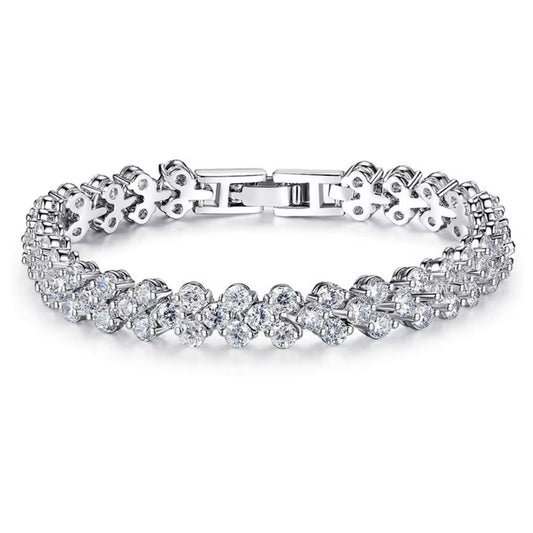 Sterling Silver Zircon Love Bracelet