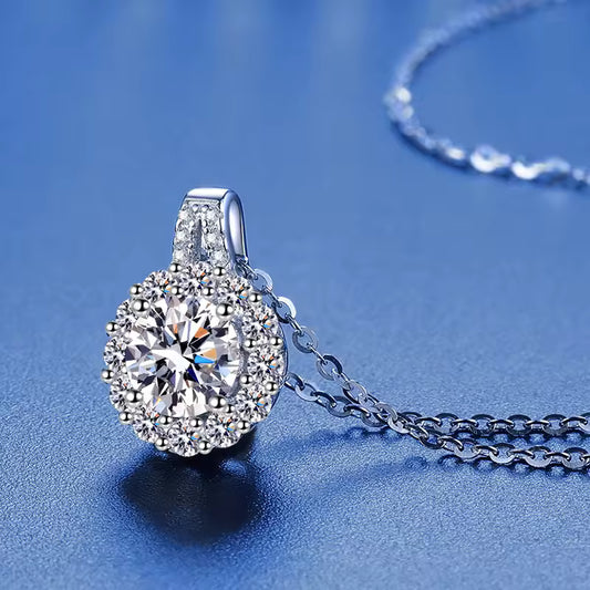 Sterling Silver Zircon Pendant Necklace