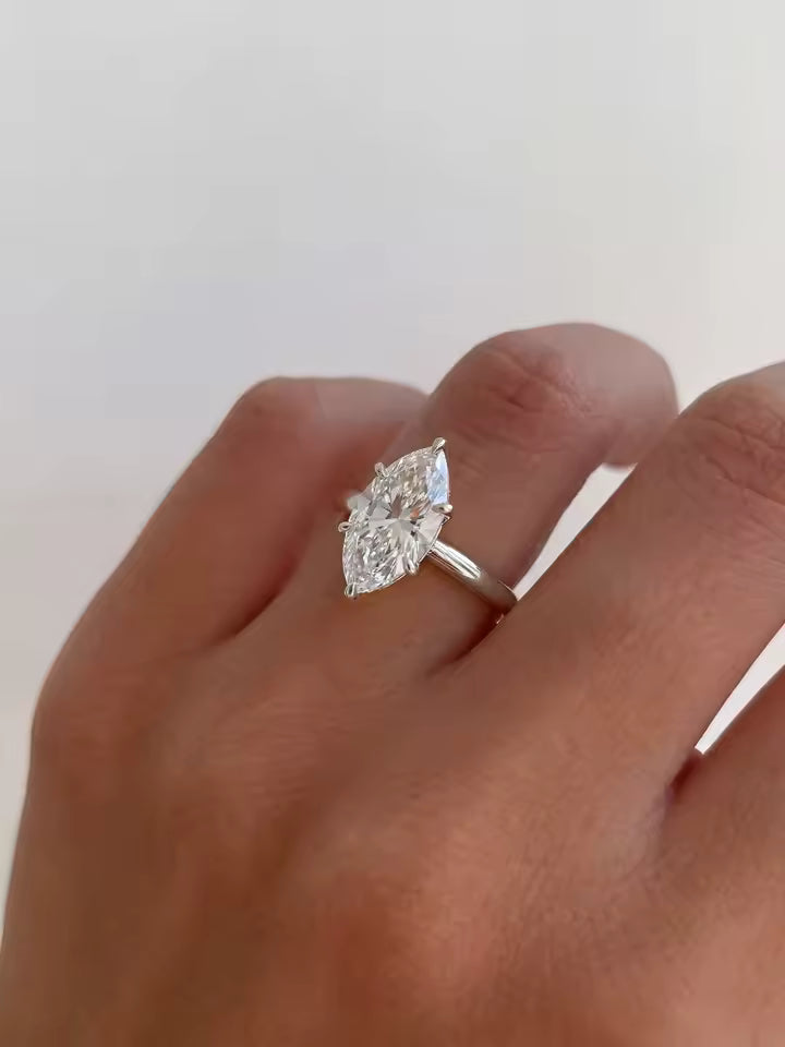 Marquise Zircon Sterling Silver Ring