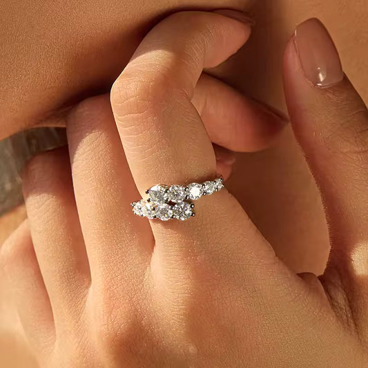 Moissanite Open Twist Ring