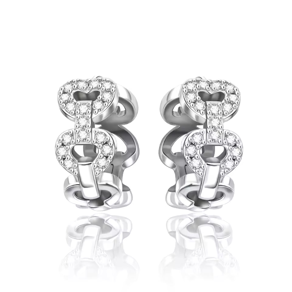 Sterling Silver Zircon Stud Earrings