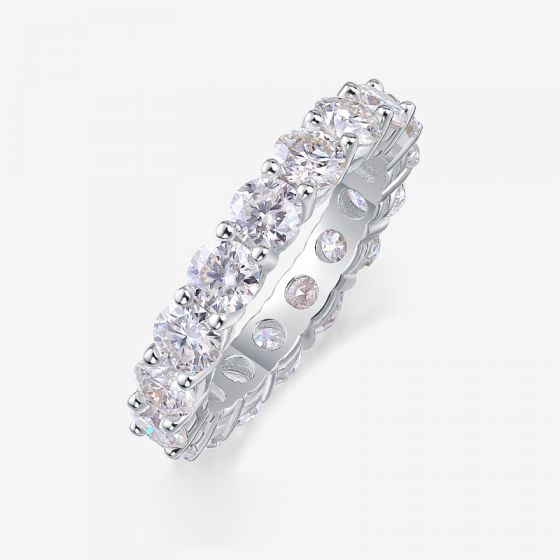 Moissanite Geometric Sterling Silver Ring