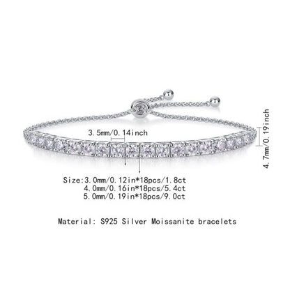 Adjustable Moissanite Tennis Bracelet
