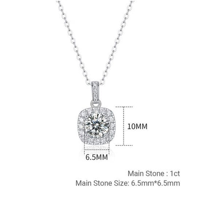 Sterling Silver Moissanite Pendant Necklace