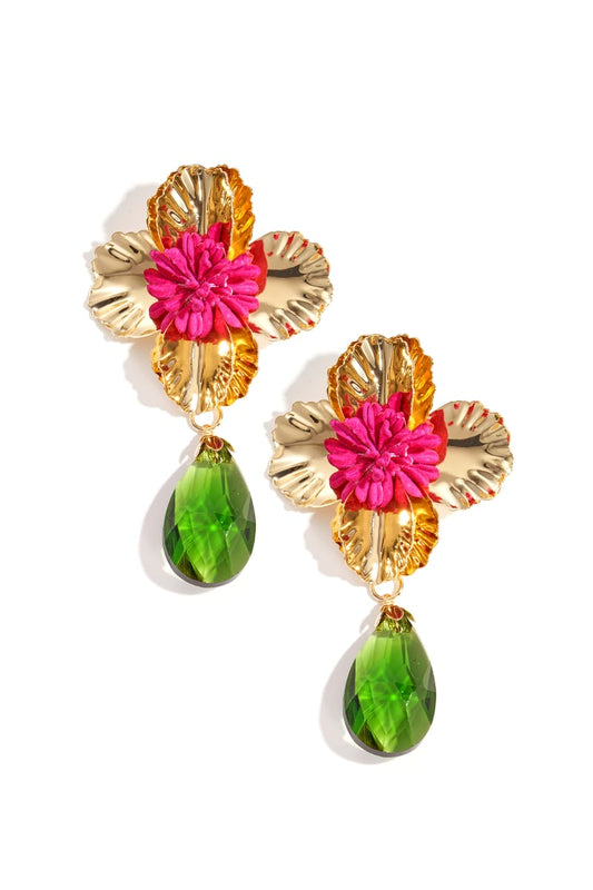 Iron Drop Earrings Flower Vacation Luxurious Series Women's jewelry